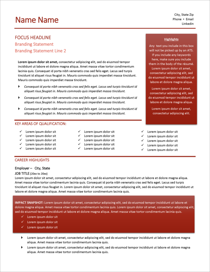 Maroontastic Bold Resume Template Page 1