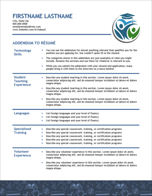 Secondary Education Edge High School Teacher Addendum Template