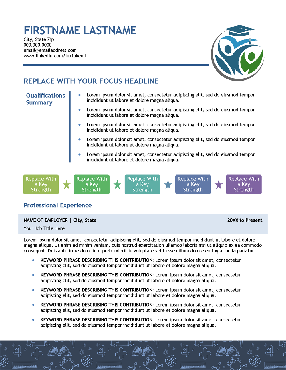 Secondary Education Edge High School Teacher Resume Template Page 1