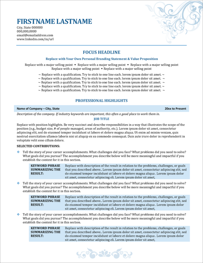 Elegant Resume Template Page 1