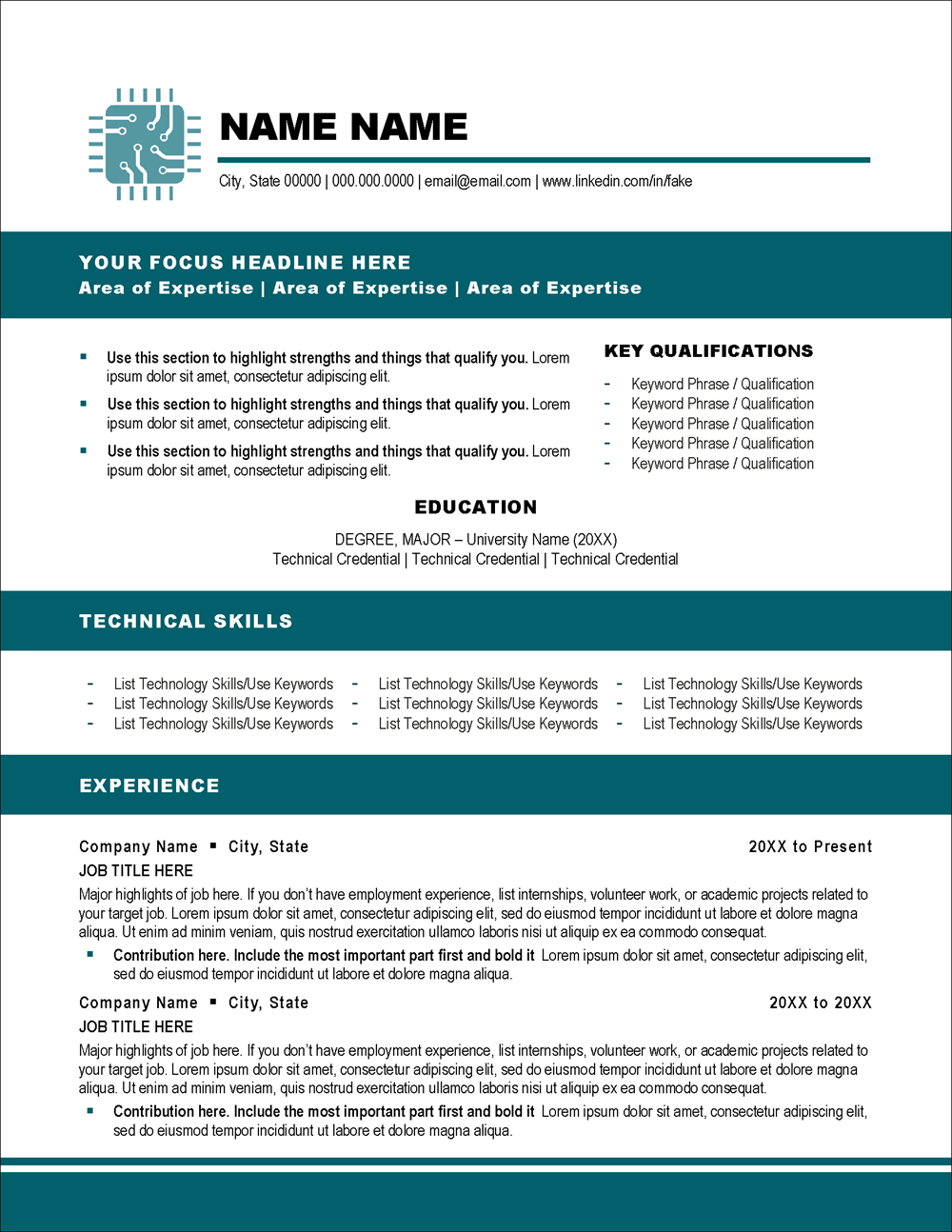 Entry-Level IT Resume Template