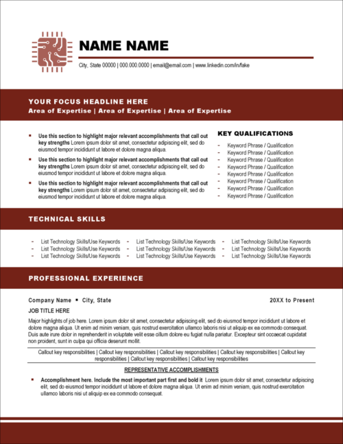 IT Resume Template Page 1