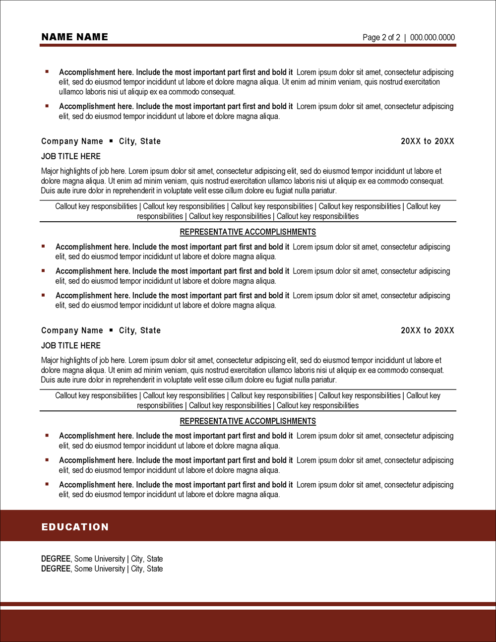 IT Resume Template Page 2