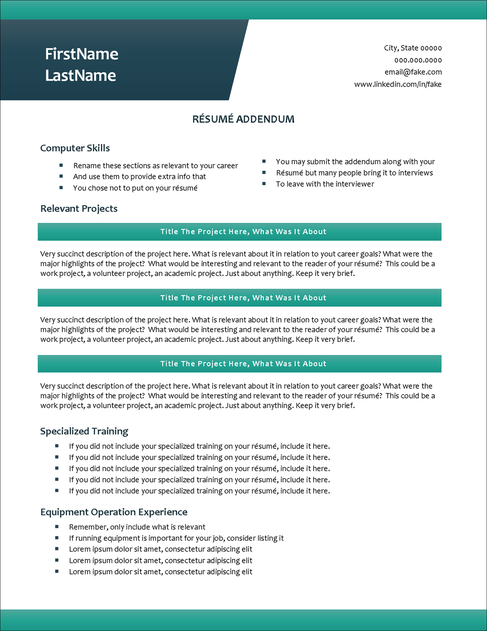 Tradecraft Addendum Template