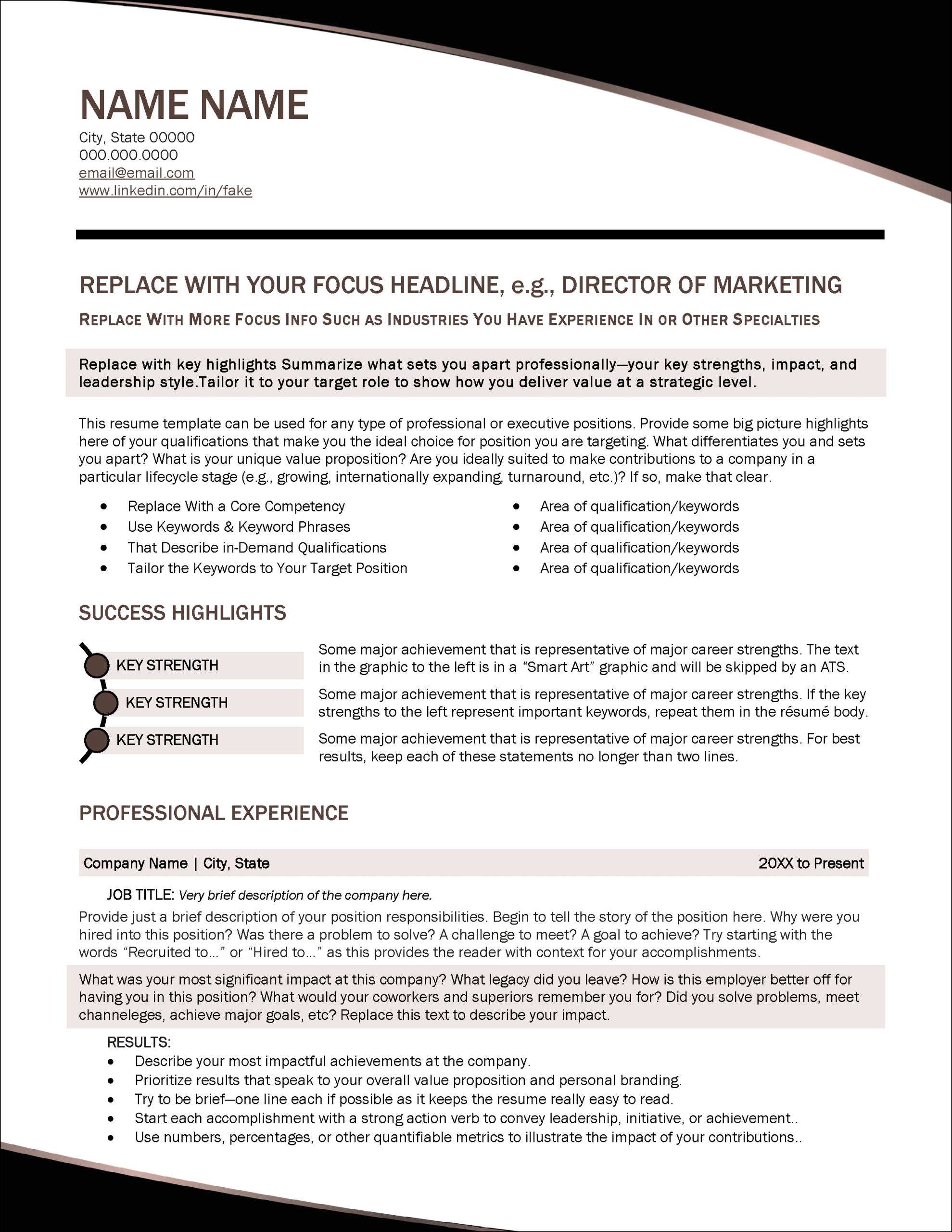 Trailblazer Resume Template Page 1