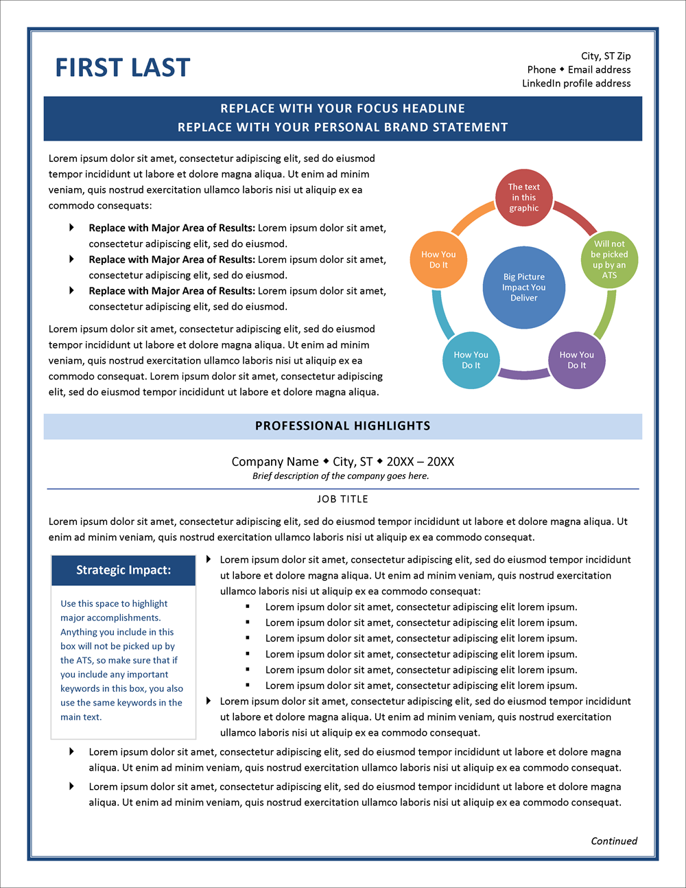 Visible Impact Custom-Designed Resume Template Page 1