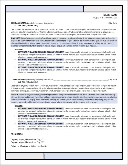 ATS-Compliant Resume Template Page 2