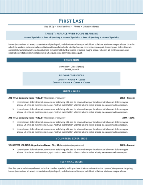 Career Launcher High School & College Resume Template