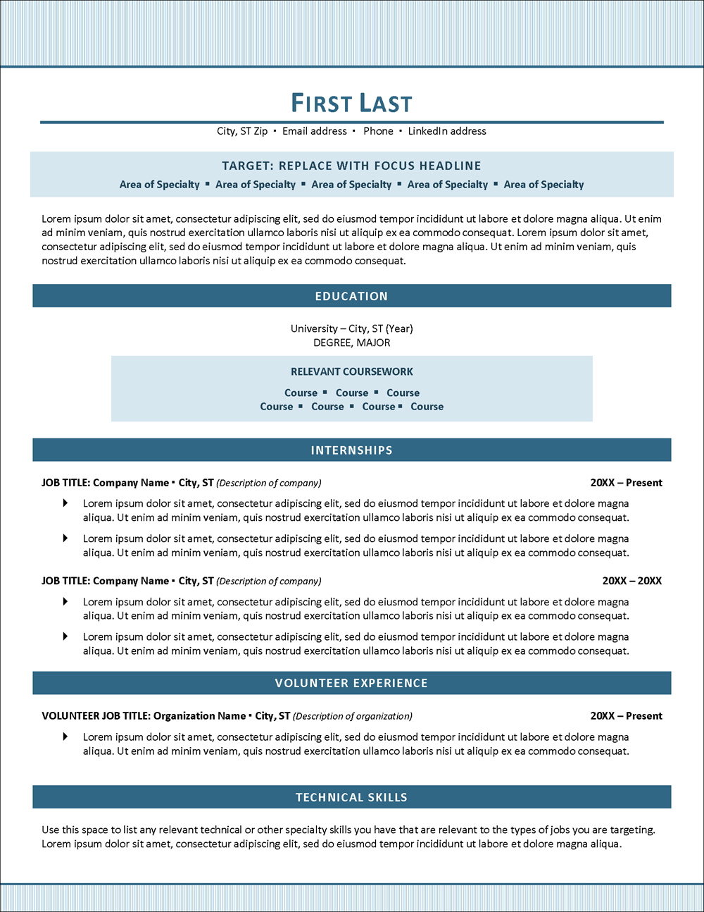 Career Launcher High School & College Resume Template