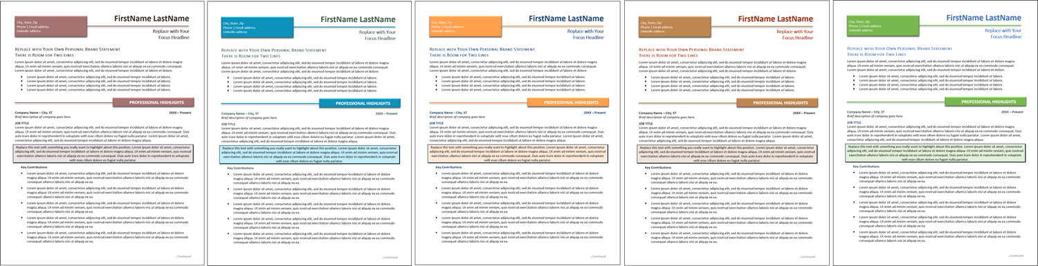 A resume template should be easy to customize, including the color scheme. Here are some options. 