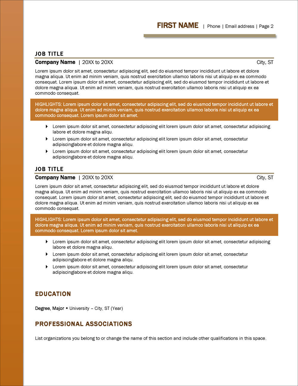 ATS-Ready Resume Template Page 2