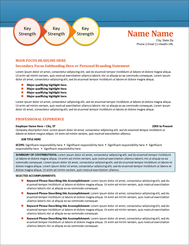 Morning Glory Classic Resume Template Classic Resume Template Page 1