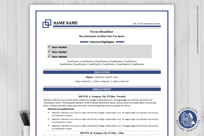 one page resume template 1