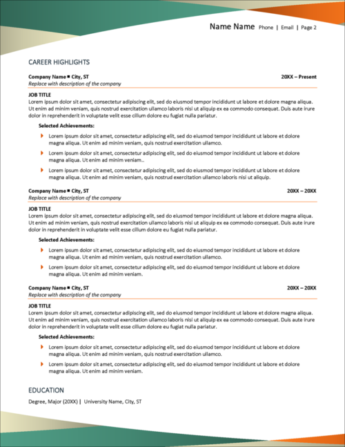 Functional Resume Template Page 2