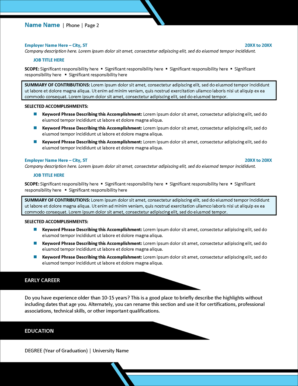 power play resume page 2