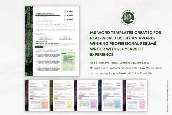 resume template for IT and computer professions 3