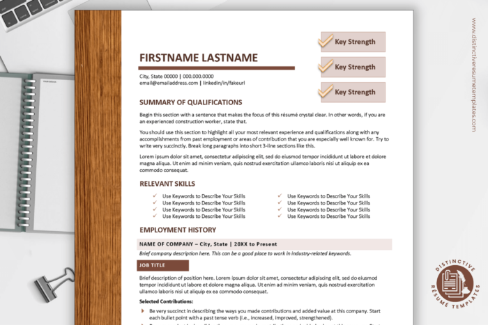 resume template for construction 1