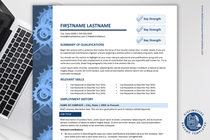resume template for manufacturing 1