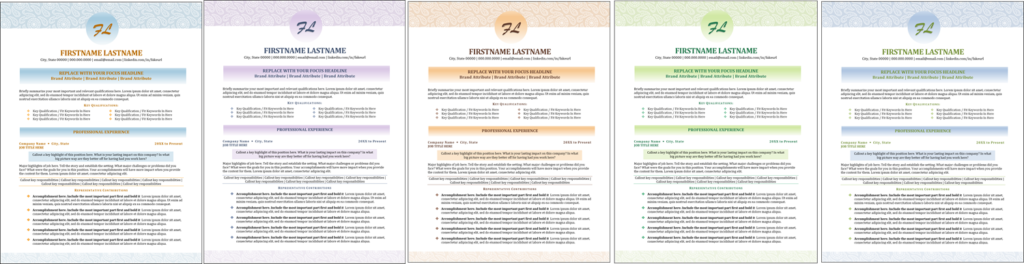 traditional resume template color choices