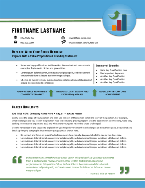 Resume Template for Sales Professionals Page 1