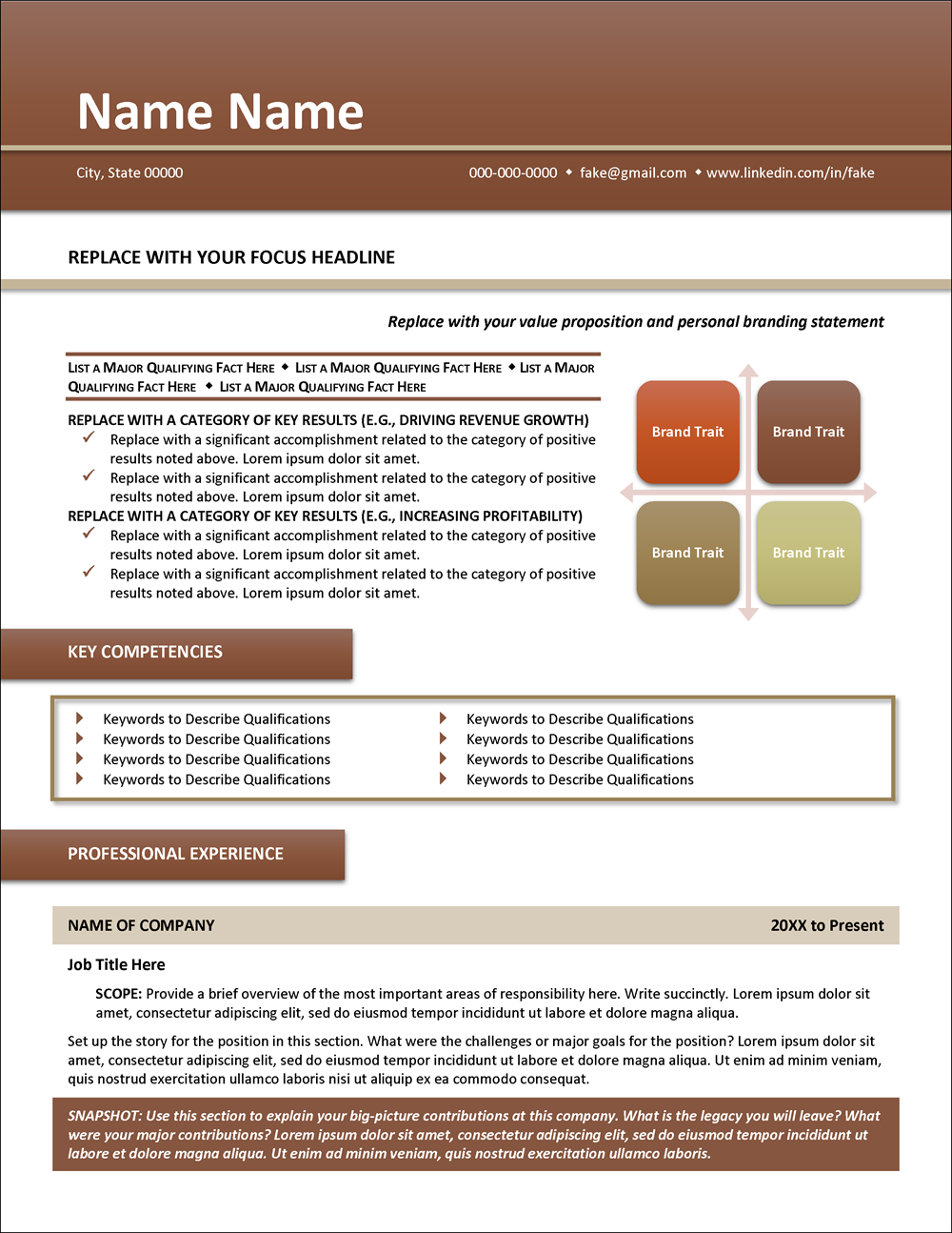 Infographic-Style Resume Template Page 1