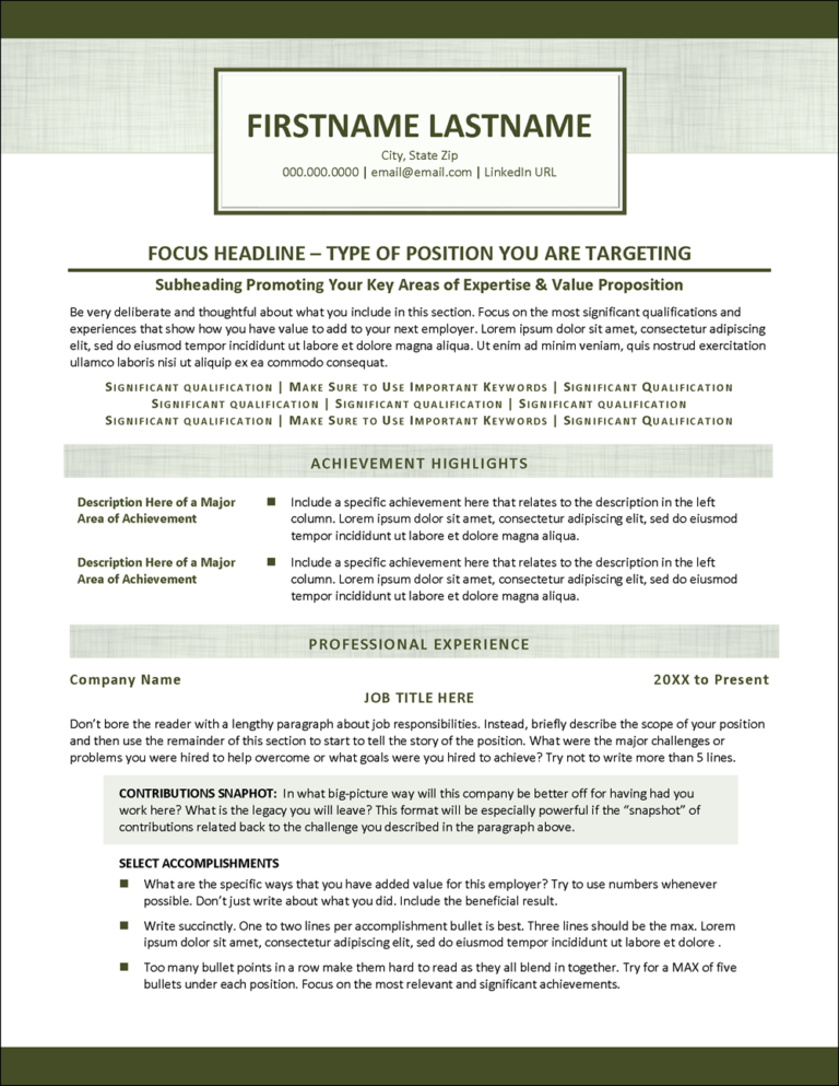 Interview winning Resume Template for a Professional Job Interview winning Resume Template for a Professional Job