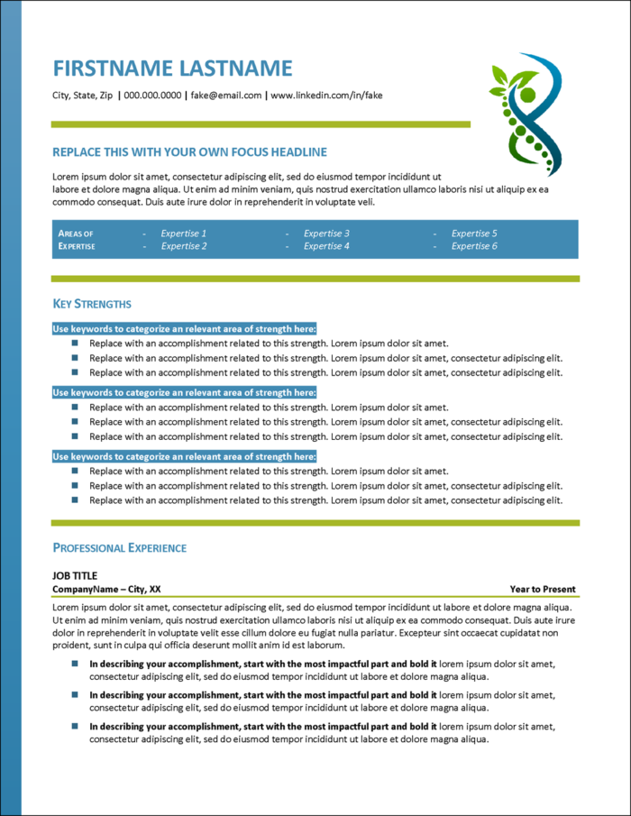 Nursing Resume Template Page 1