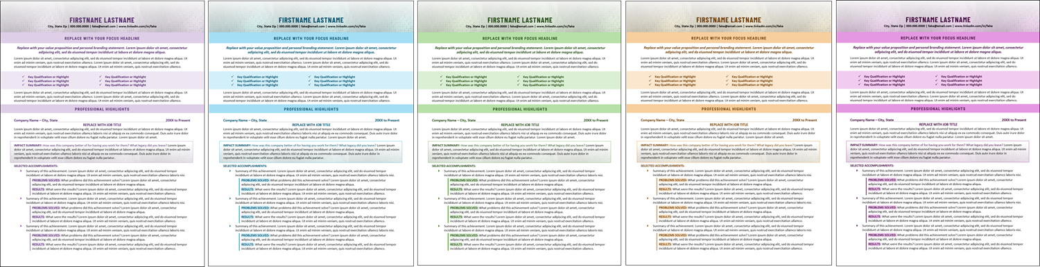 resume template for executive leaders color choices