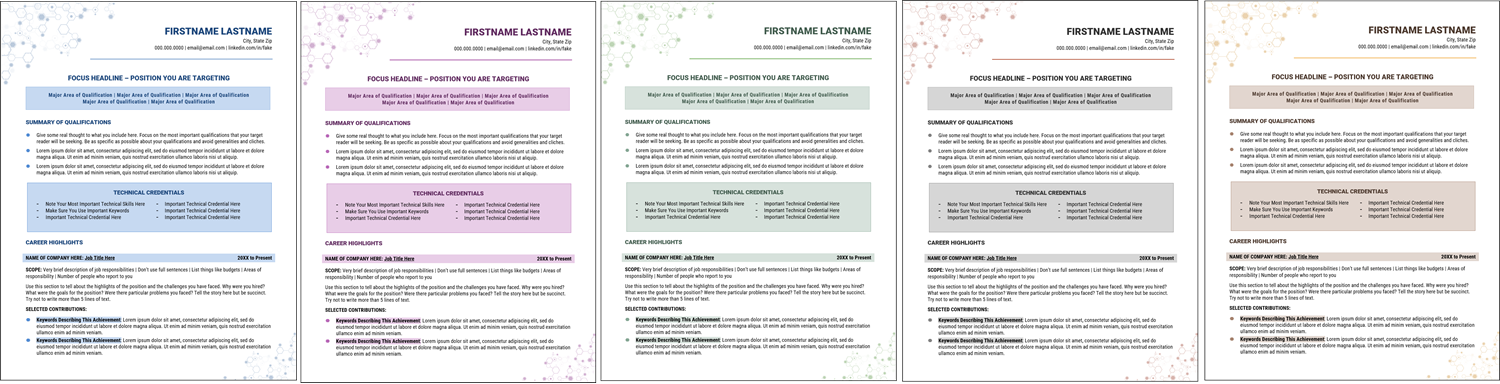 resume template for technical jobs color choices