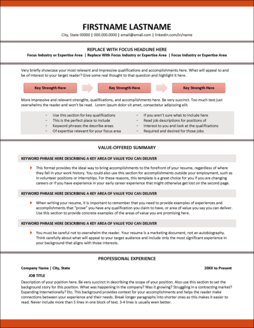 Achievements-Filled Resume Template Page 1