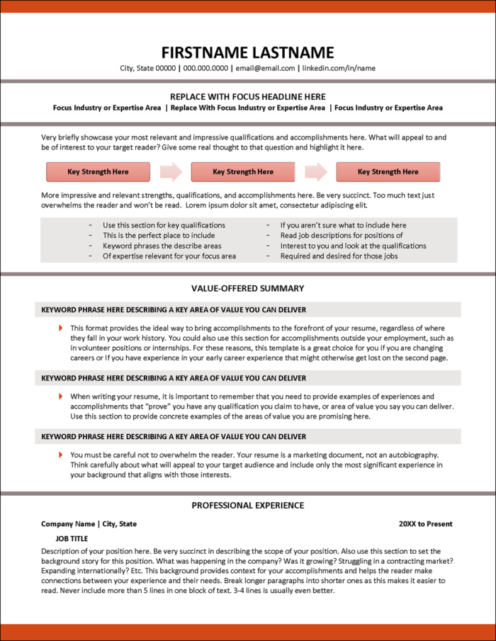 Achievements-Filled Resume Template Page 1