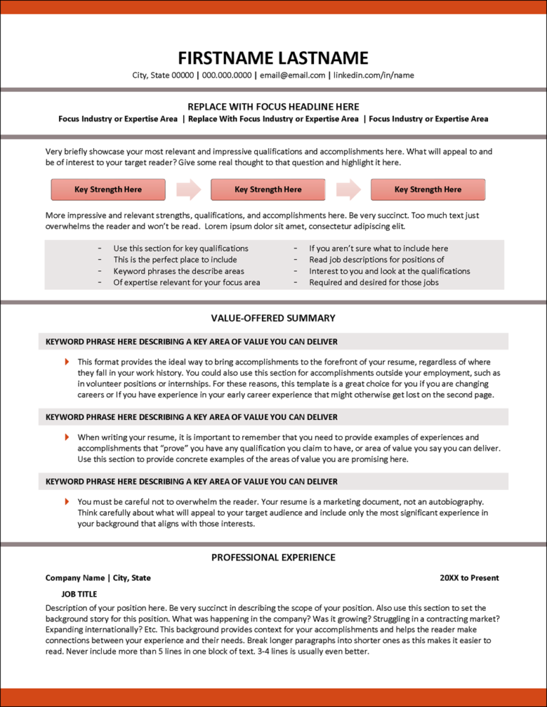 Achievements-Filled Resume Template Page 1