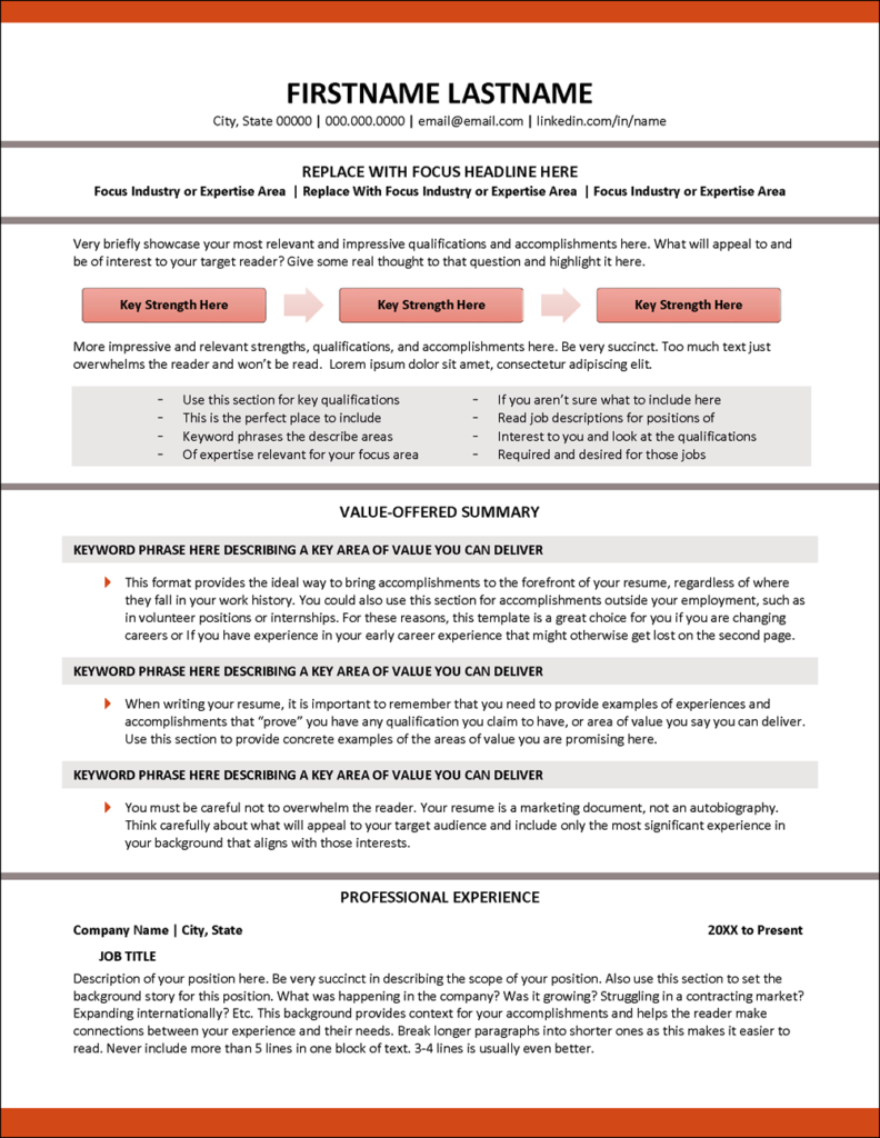 Achievements-Filled Resume Template; Fast, Easy & ATS-Friendly