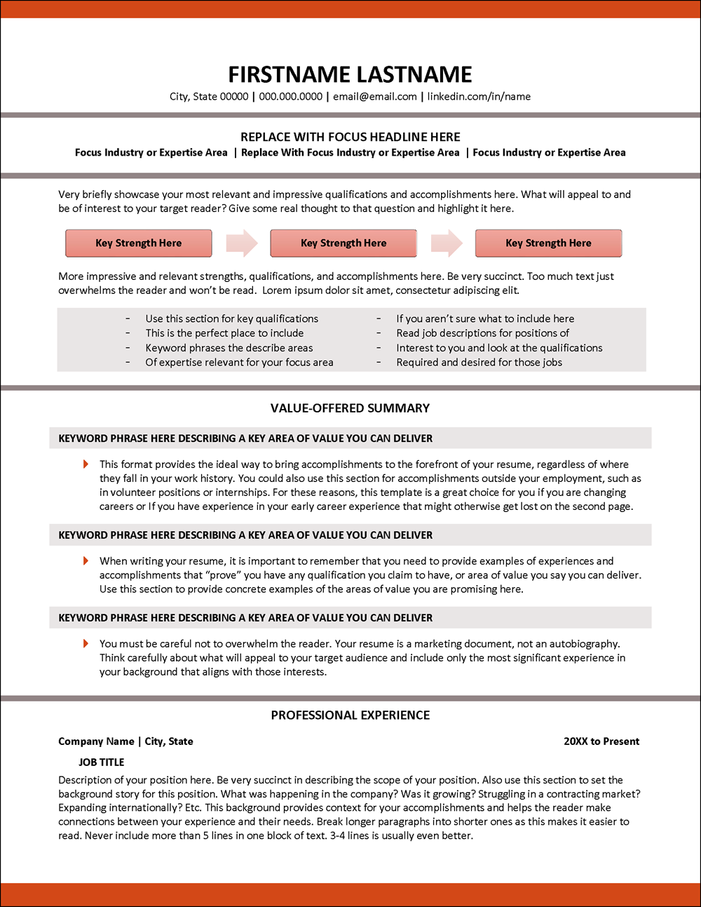 Achievements-Filled Resume Template Page 1