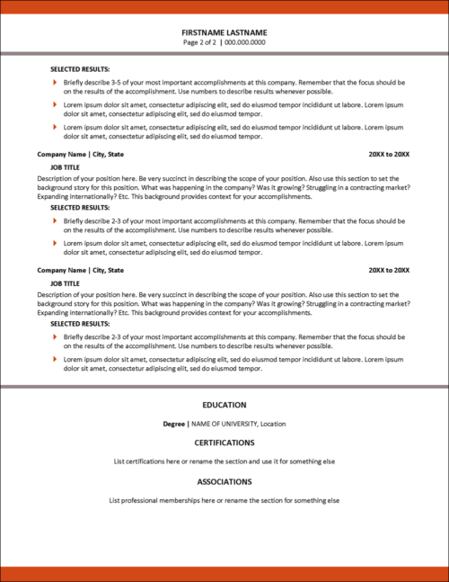 Achievements-Filled Resume Template Page 2