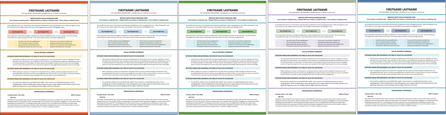 Achievements filled resume template color options