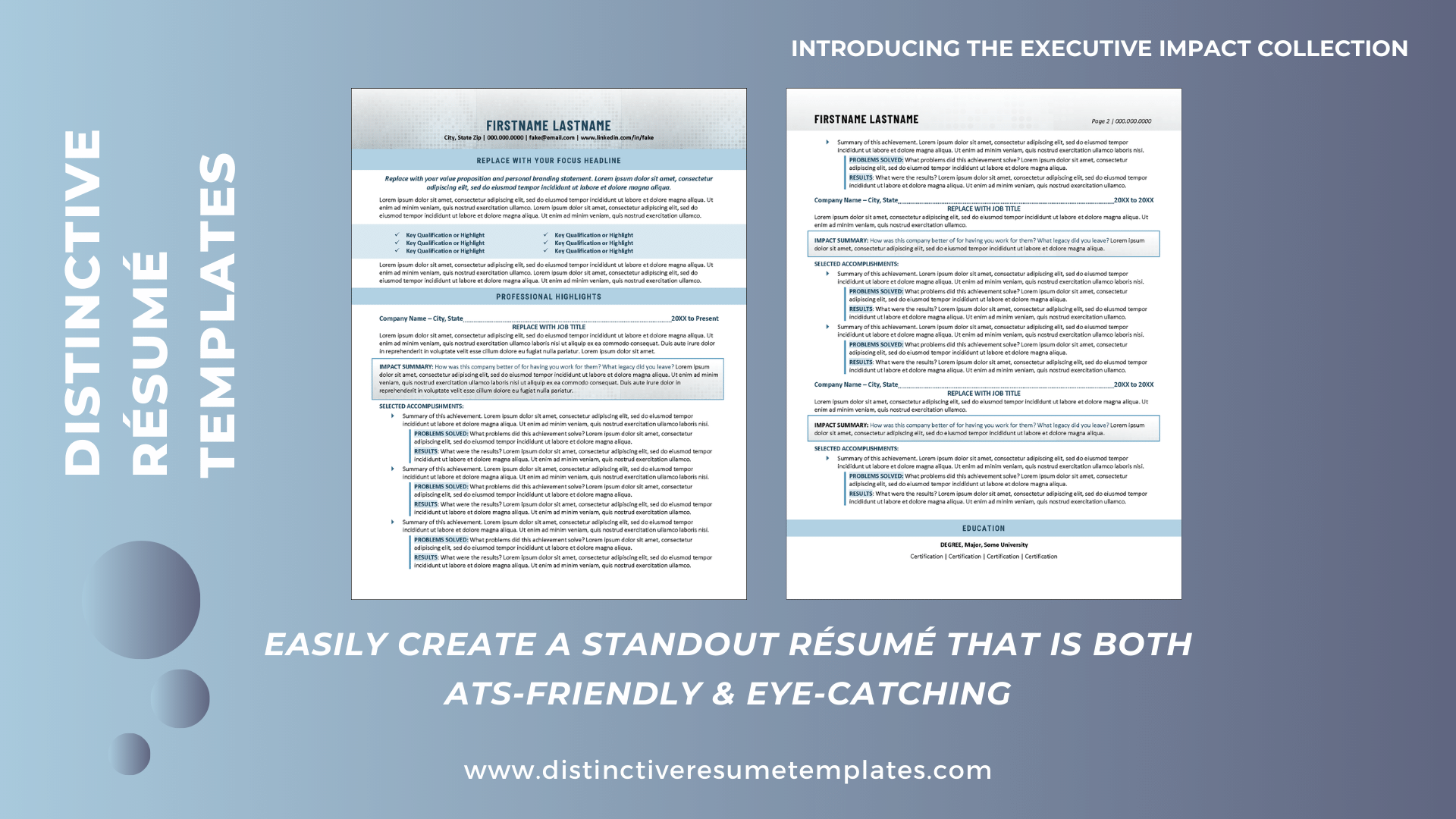 Resume Template for Executive Leaders Focused on Executive Impact