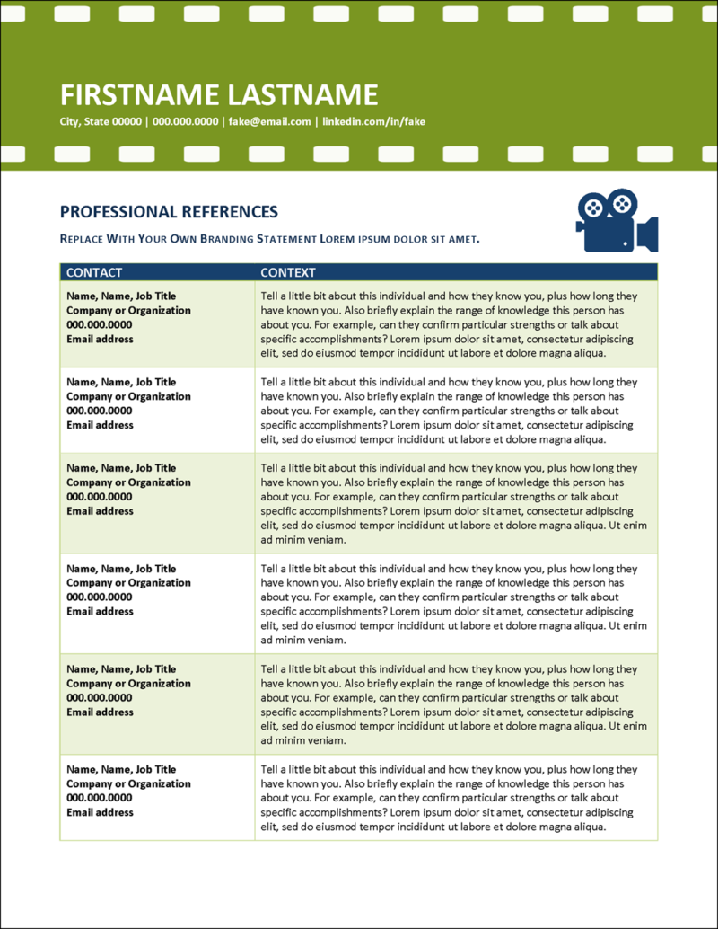 Custom-Designed Film &amp; Entertainment Industry Resume Template