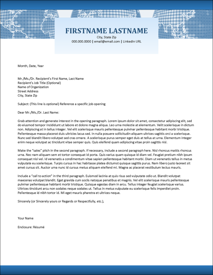 International Letterhead Biography Template