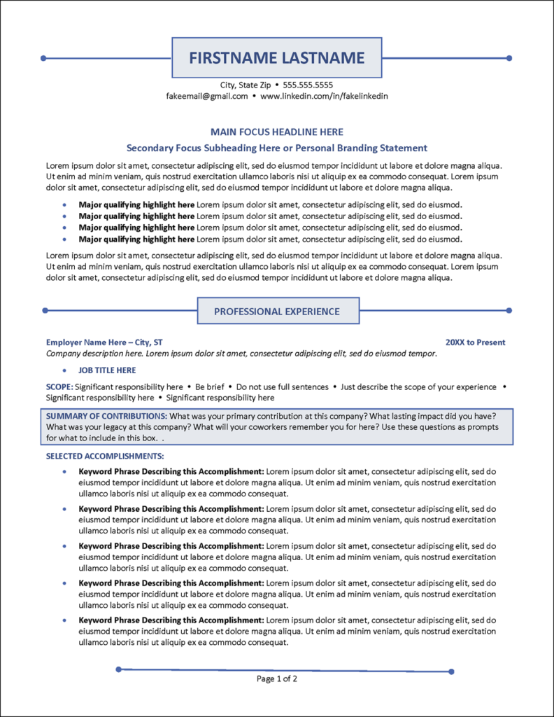 Minimalist Resume Template Page 1