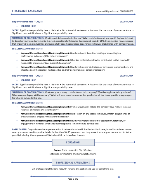 Minimalist Resume Page 2