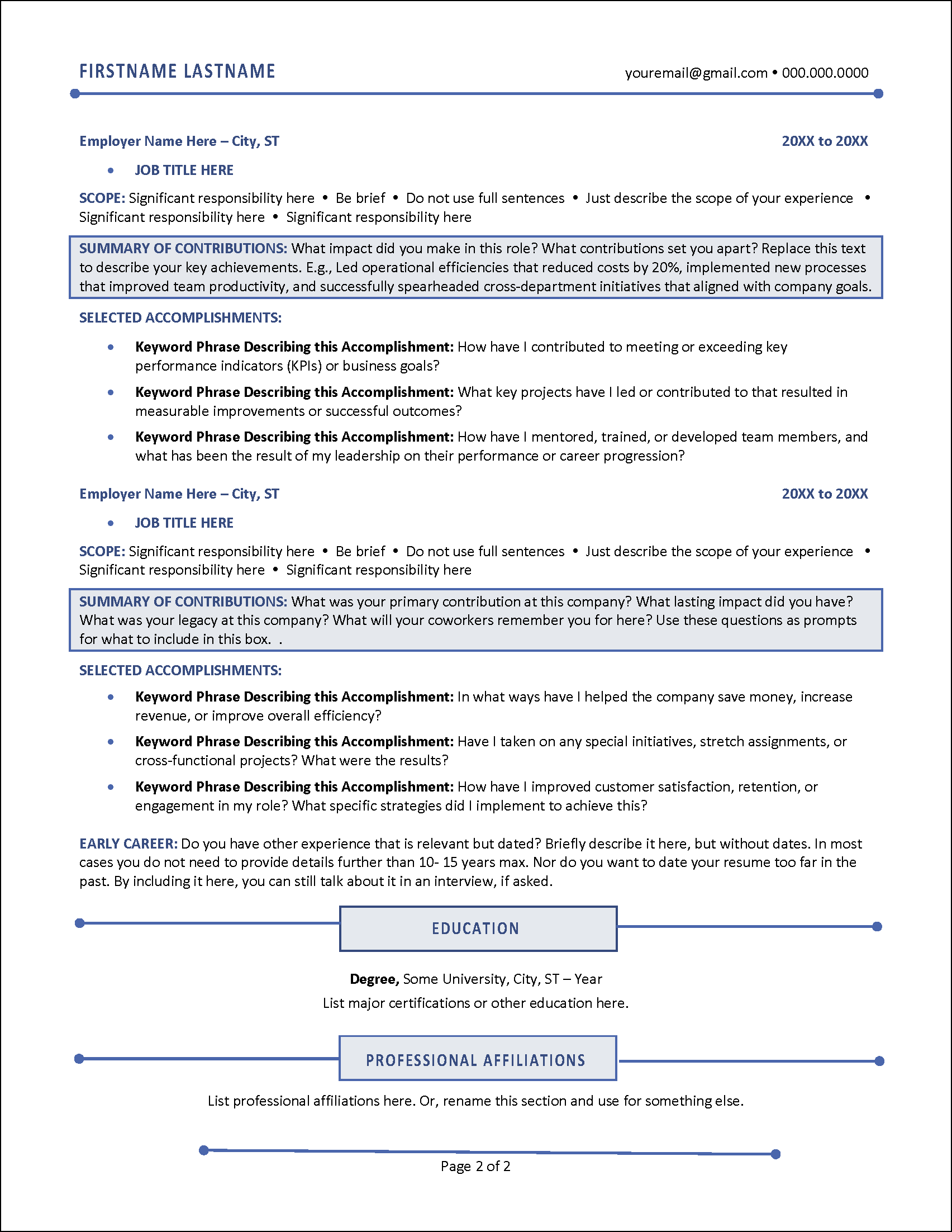 Minimalist Resume Page 2
