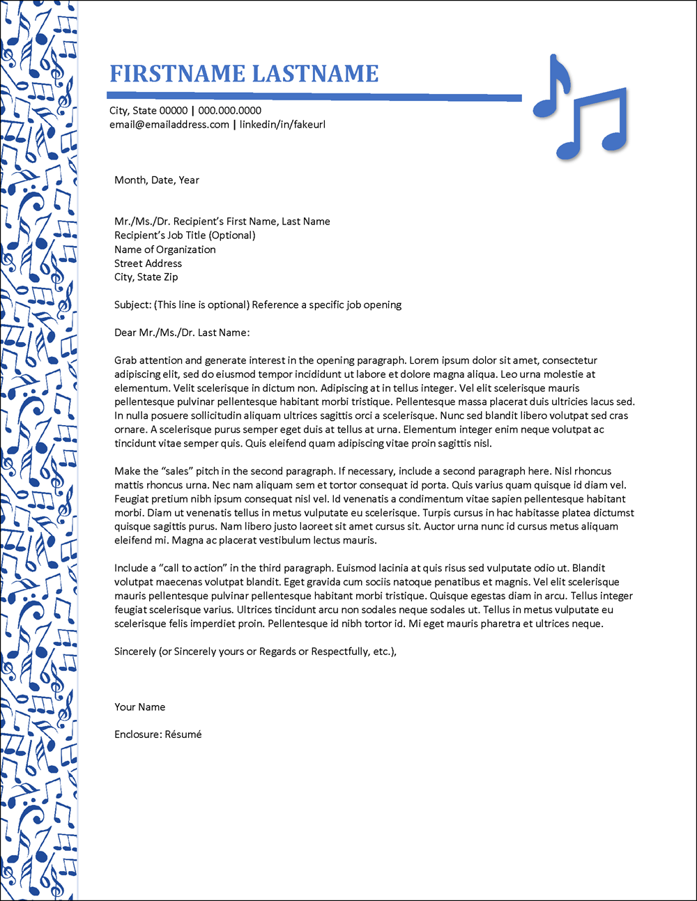 Musician Letterhead Template