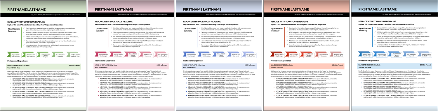 Quality Resume Template Color Options