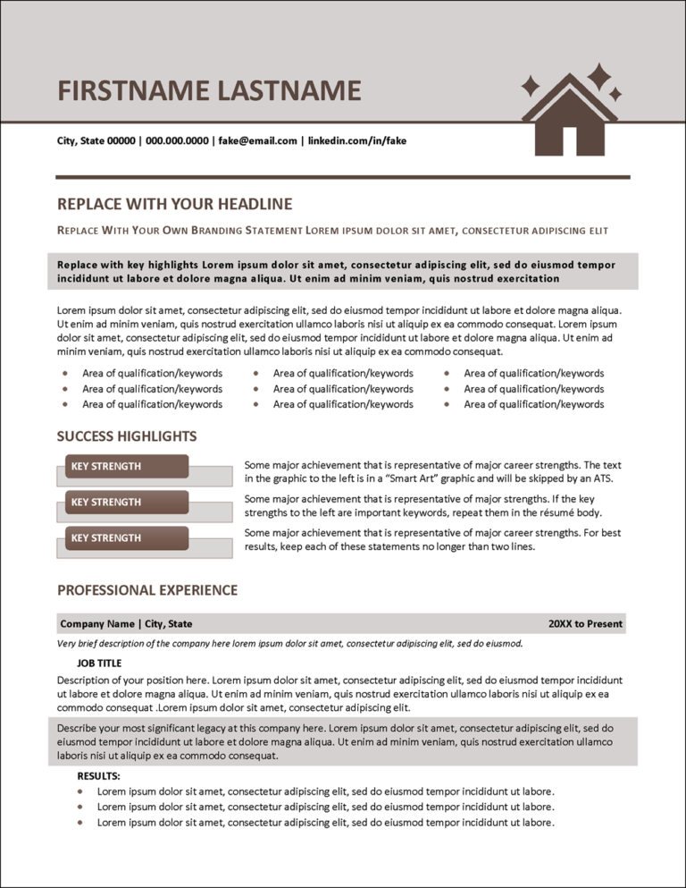 Real Estate Edge Resume Template Real Estate Resume Template Page 1