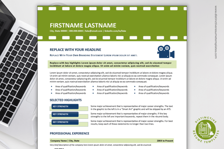 Custom-Designed Film &amp; Entertainment Industry Resume Template