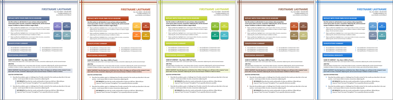 marketing resume template color choices