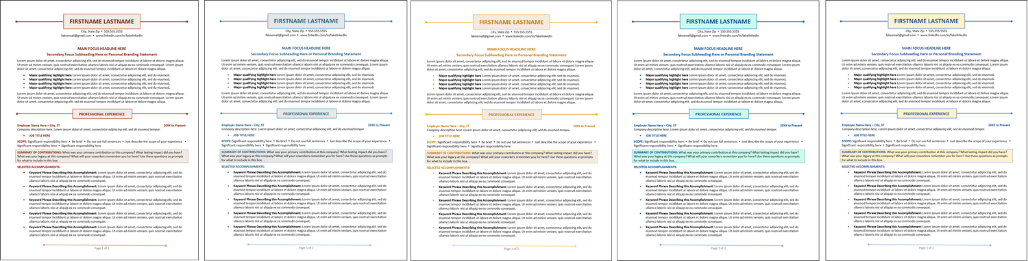 minimalist resume template color options