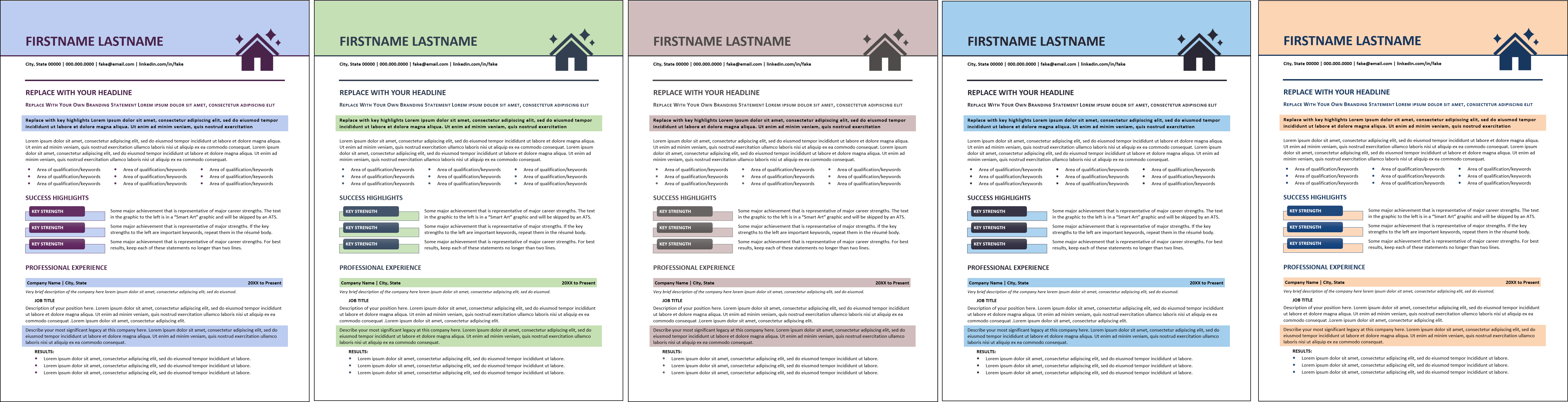 real estate resume template color choices