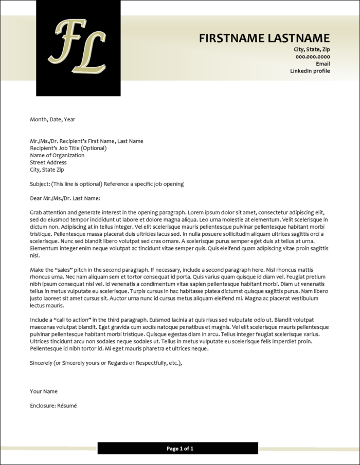 Board Director Cover Letter Template